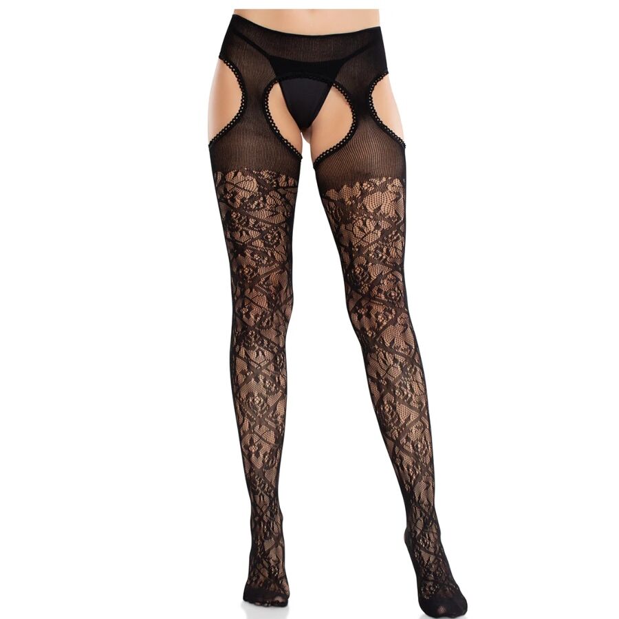 LEG AVENUE - BLUMENSPITZENSTRÜMPFE MIT STRUMPFBÄNDERN UNITED