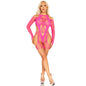 LEG AVENUE - NETZ-BODYSOCKING MIT STRUMPFGÜRTEL UND HARNESS NEON