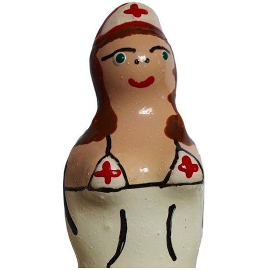 CONDOMERIE - HANDBEMALTE NEUHEITSKONDOME KRANKENSCHWESTER BRÜNETTE
