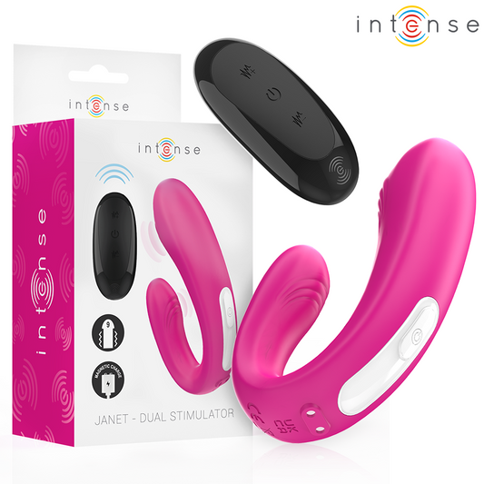 INTENSE - JANET DOPPELTER U-FÖRMIGER STIMULATOR UND VIBRATOR MIT FERNBEDIENUNG