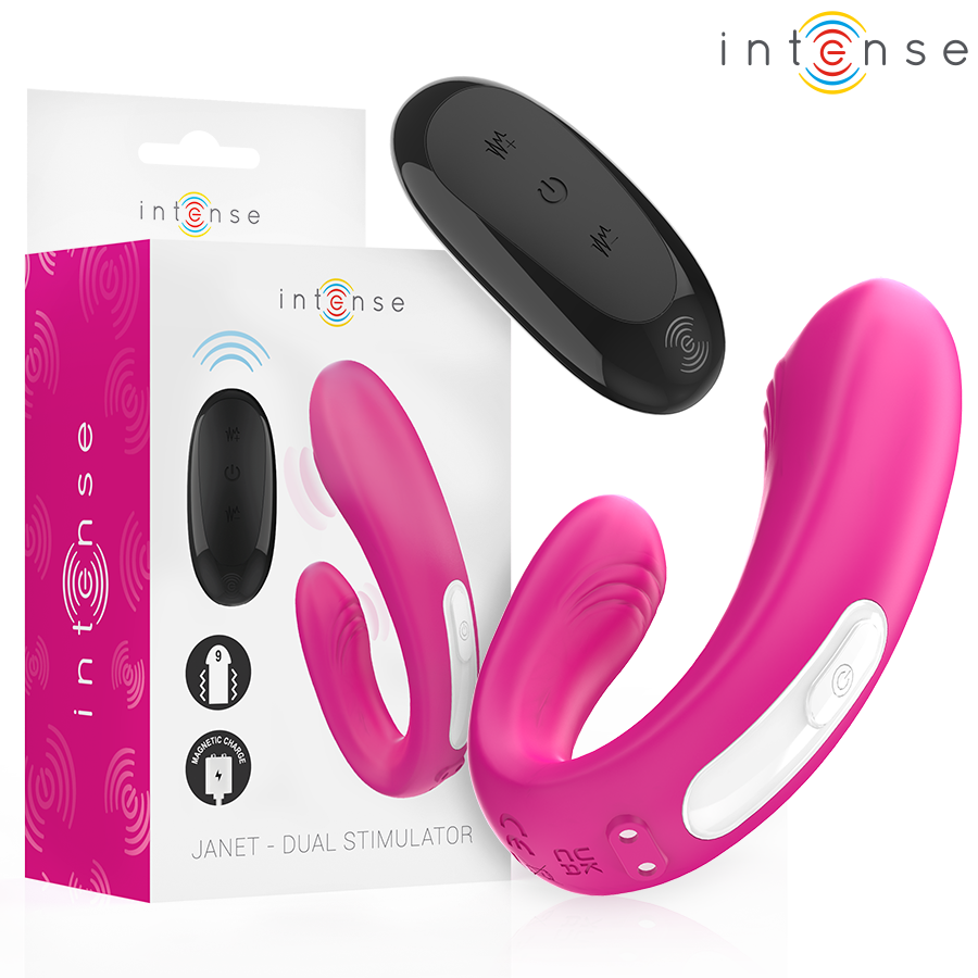 INTENSE - JANET DOPPELTER U-FÖRMIGER STIMULATOR UND VIBRATOR MIT FERNBEDIENUNG