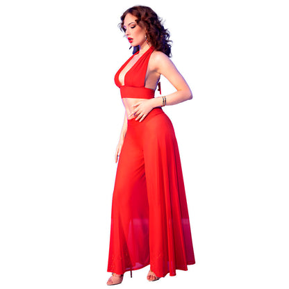 CHILIROSE - CR 4857 ROTES TOP- UND HOSENSET, GRÖSSE