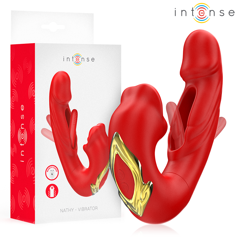 INTENSE - NATHY DOPPELVIBRATOR MIT MULTIFUNKTIONS-STIMULIERENDER MUND