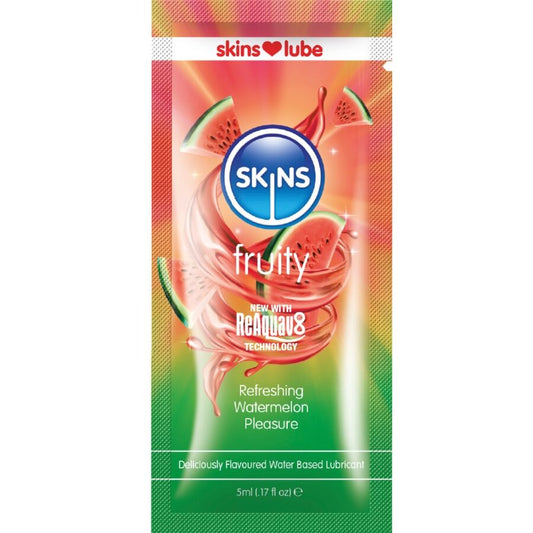 SKINS – FRUCHTIGES, WASSERBASIS-GLÄTTER WASSERMELONE, EINZELDOSIERUNG 5 ML