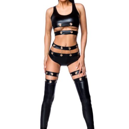 Wetlook-Set mit Stulpen M