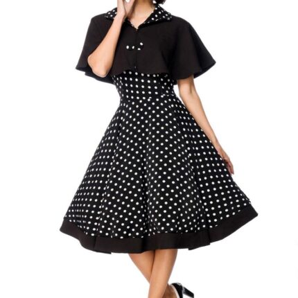Swing-Kleid mit Cape M