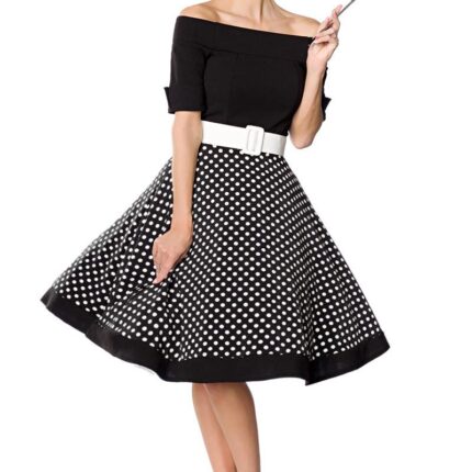 schulterfreies Swing-Kleid XS