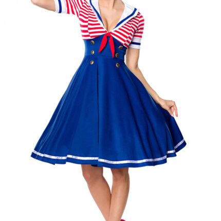 Swing-Kleid im Marinelook M