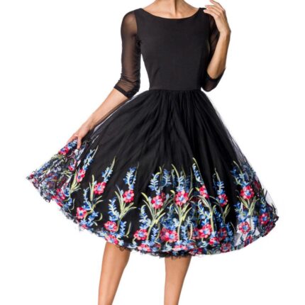 Belsira Premium besticktes Swing-Kleid 2XL