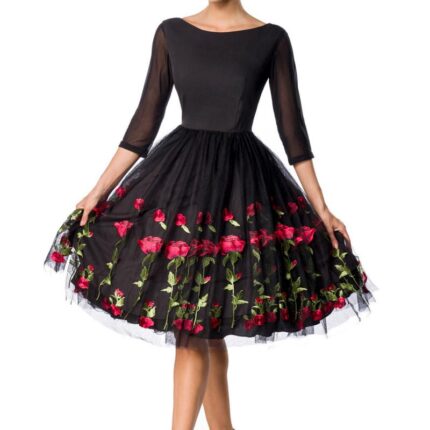besticktes Premium Vintage Swingkleid S