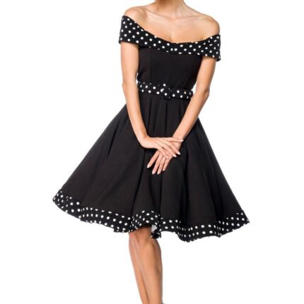 schulterfreies Swing-Kleid mit Gürtel 2XL