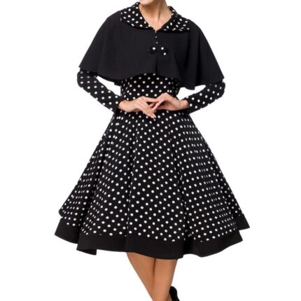 SWING-KLEID MIT CAPE M