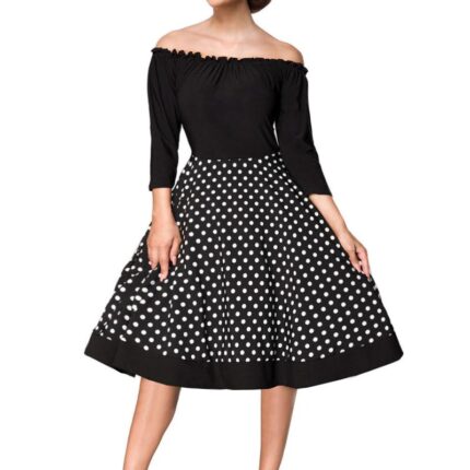schulterfreies Swing-Kleid M