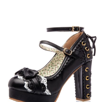 Retro Riemchen Pumps 40