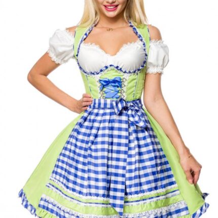 Unterbrustdirndl mit Karoschürze XS