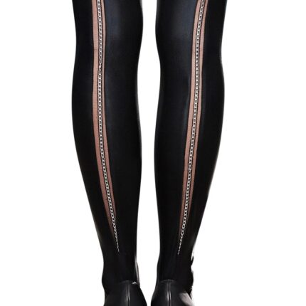 schwarze Straps-Strümpfe A0190 von 7-Heaven