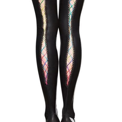 schwarze Straps-Strümpfe A0191 S/M von 7-Heaven