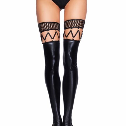 schwarze Straps-Strümpfe Marica von 7-Heaven