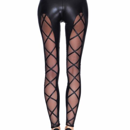 schwarze Wetlook Leggings Camiri von 7-Heaven