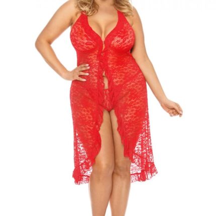 rotes langes Kleid AA052066 - XL/2XL