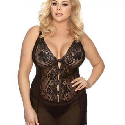 schwarzes Negligee AA052178 - XL/2XL