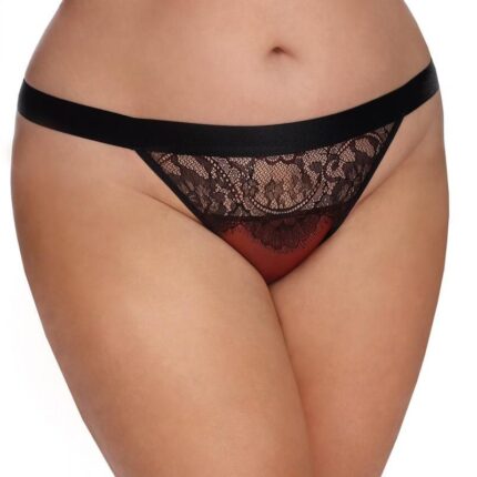 dunkelroter Knickers mit Spitze AA052934 - 3XL/4XL