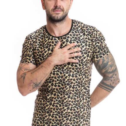 Herren T-Shirt 053556 leopard - 3XL