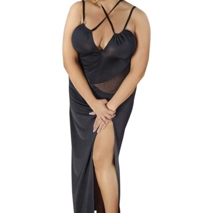 schwarzes langes Kleid C/4002 von Andalea