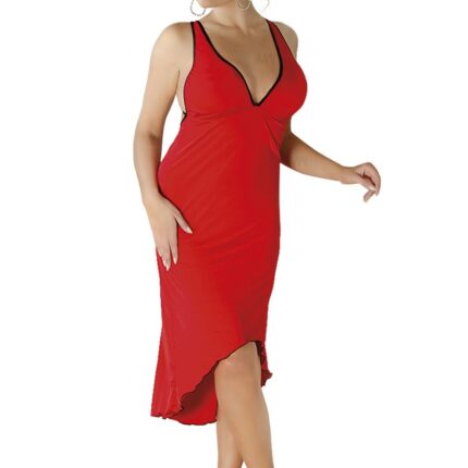 rotes langes Kleid M/1073 von Andalea