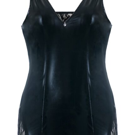 schwarzes Wetlook Chemise SB/1002 Sexy Base Kollektion by Andalea