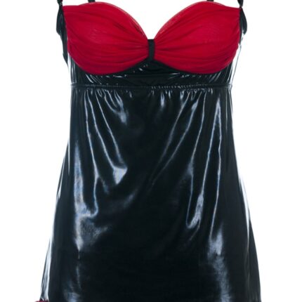 schwarzes Wetlook Chemise SB/1011 54/56 Sexy Base Kollektion by Andalea