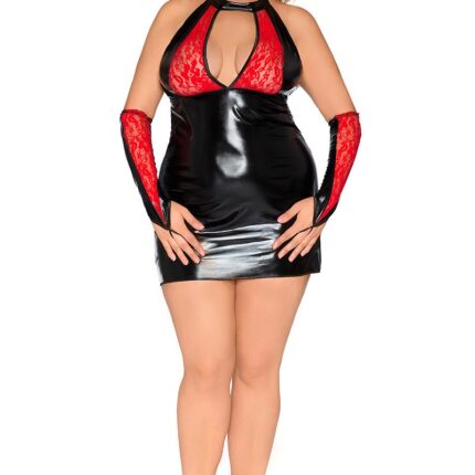 schwarz/rotes Chemise Z/5009 54/56 von Andalea