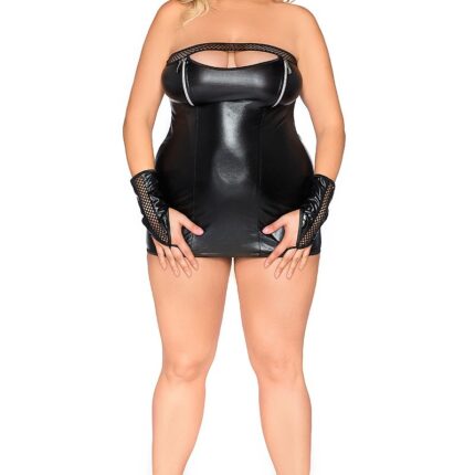 schwarzes Wetlook Chemise Z/5013 50/52 von Andalea