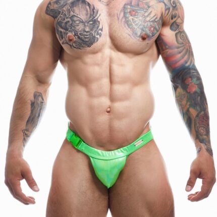 grüner Wetlook Clip Tanga Brief EMER4LD von Cut4Men XL