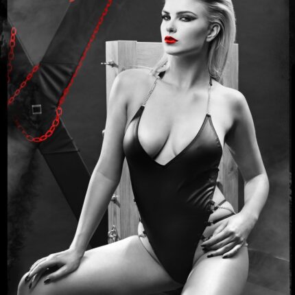 schwarzer Ketten-Body DDLitai001 von Demoniq Dark Desire Collection