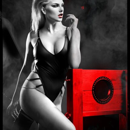 schwarzer Ketten-Body DDKery001 von Demoniq Dark Desire Collection