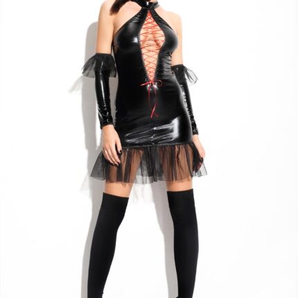 schwarzes Minikleid Martha L/XL von Demoniq