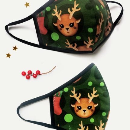 2-lagige X-mas Maske grün