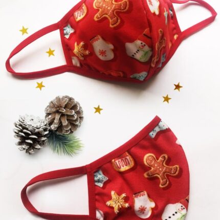 2-lagige X-mas Maske rot