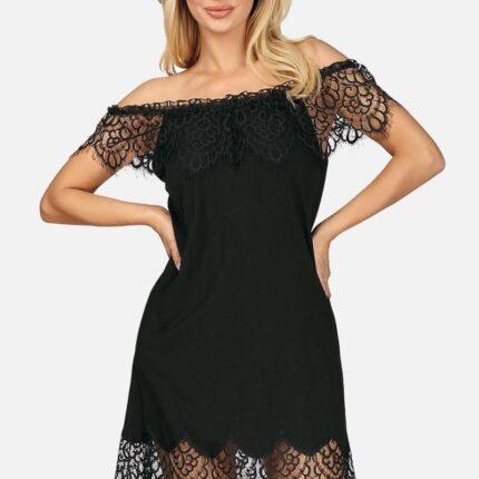schwarzes Nachtkleid H182455 - 2XL