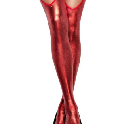rote Wetlook Strümpfe ST07 S/M