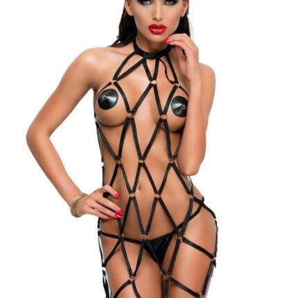schwarzes Chemise MS-D0117 von MeSeduce Bond Me Collection