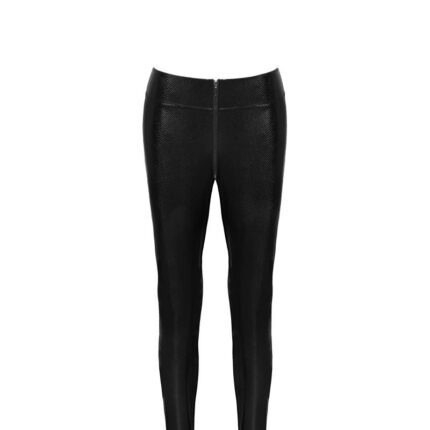 F274 Snake Wetlook Leggings mit Reißverschluss - M