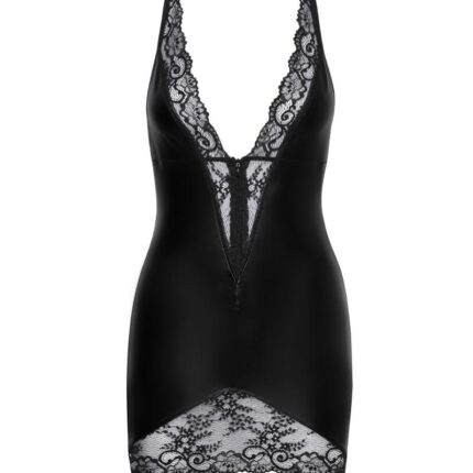 F283 Powerwetlook Minikleid - L