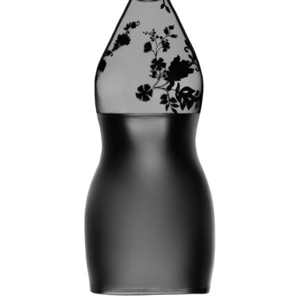 F311 Powerwetlook Minikleid mit Tüll - 2XL
