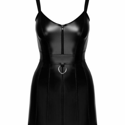 F320 Wetlook Minikleid mit Ring - 2XL