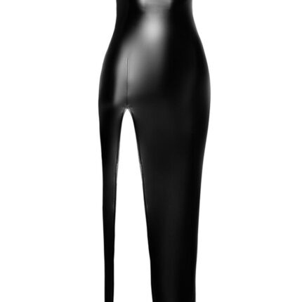 F336 langes Wetlook Kleid - 3XL