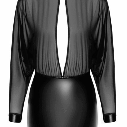 F348 Tüll-Minikleid mit Wetlook - M