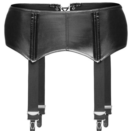 schwarzer Wetlook Strapsgürtel F034 XXL von Noir Handmade