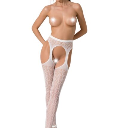 ouvert Strumpfhose S014 weiß von Passion Erotic Line